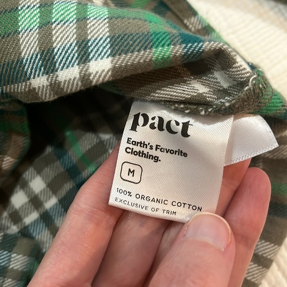 Pact Caper Plaid Flannel Organic Cotton Shirt sz Medium - Picture 5 of 8